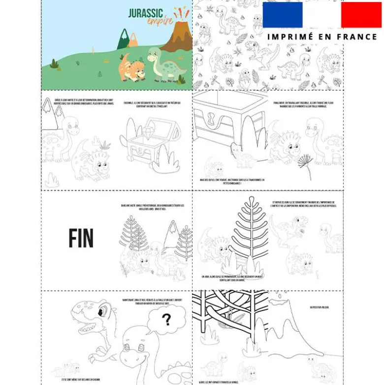 Kit livre à colorier histoire bébé dino
