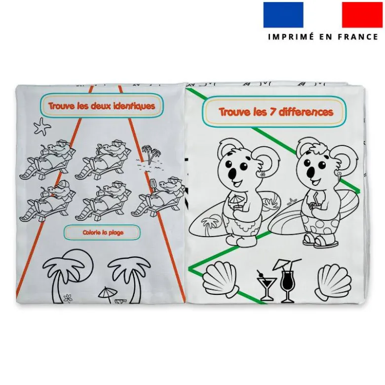 Kit livre à colorier jeux thème summer fun