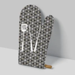 Kit manique réversible anthracite imprimé chef étoilé