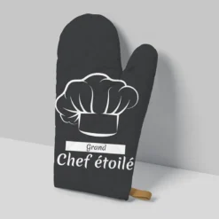 Kit manique réversible anthracite imprimé chef étoilé