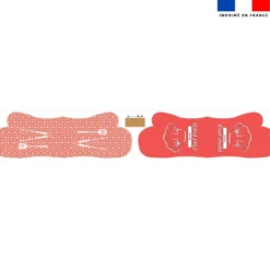 Kit manique réversible corail imprimé chef etoilé