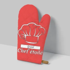 Kit manique réversible corail imprimé chef etoilé