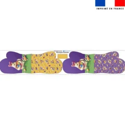 Kit manique réversible imprimé poule et oeufs de Pâques - Création Stillistic
