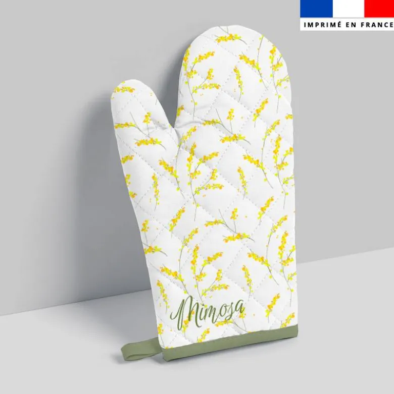 Kit manique réversible imprimé mimosa
