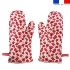Kit manique réversible imprimé joli coquelicot