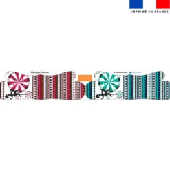 Kit manique réversible imprimé cirque blanc - Création Lili Bambou Design