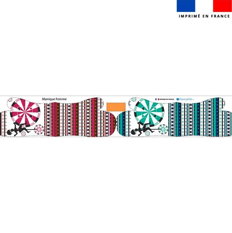 Kit manique réversible imprimé cirque blanc - Création Lili Bambou Design