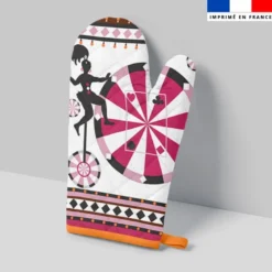 Kit manique réversible imprimé cirque blanc - Création Lili Bambou Design