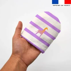 Kit mini-gants nettoyants motif marinière savane - Création Lili Bambou Design
