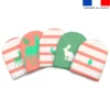 Kit mini-gants nettoyants motif marinière forêt - Création Lili Bambou Design