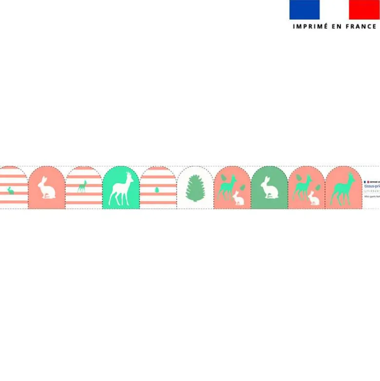 Kit mini-gants nettoyants motif marinière forêt - Création Lili Bambou Design