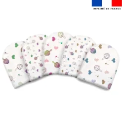 Kit mini-gants nettoyants motif cœur d'artichaut - Création Lili Bambou Design
