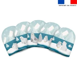 Kit mini-gants nettoyants motif animaux marins pôle nord