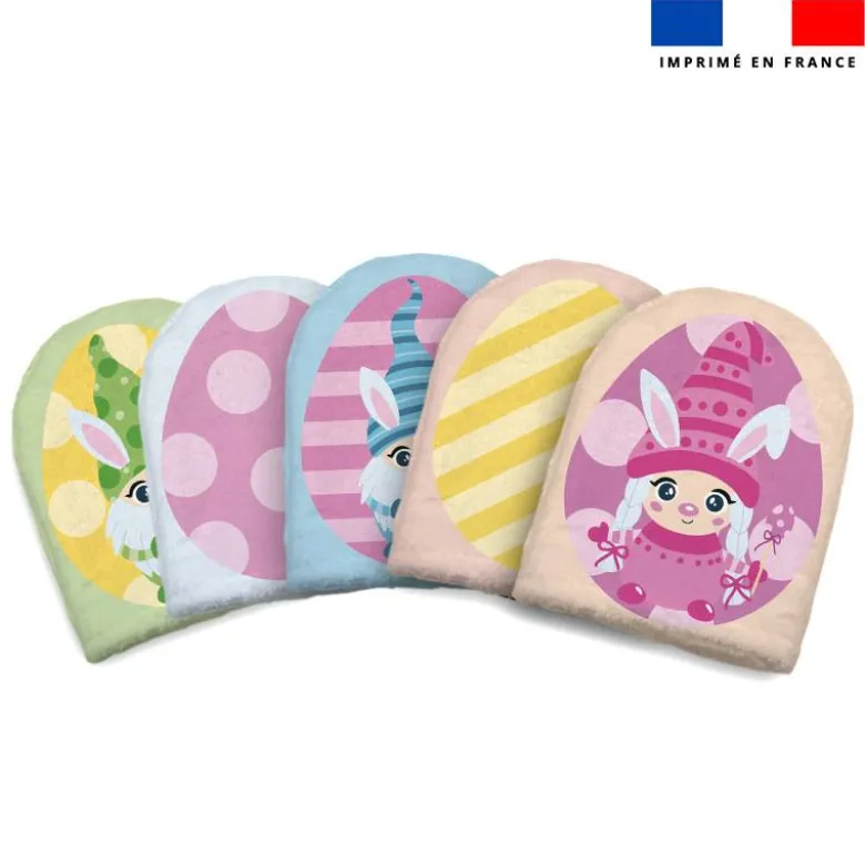 Kit mini-gants nettoyants motif lutins de Pâques