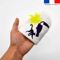 Kit mini-gants nettoyants motif marinière tropique - Création Lili Bambou Design