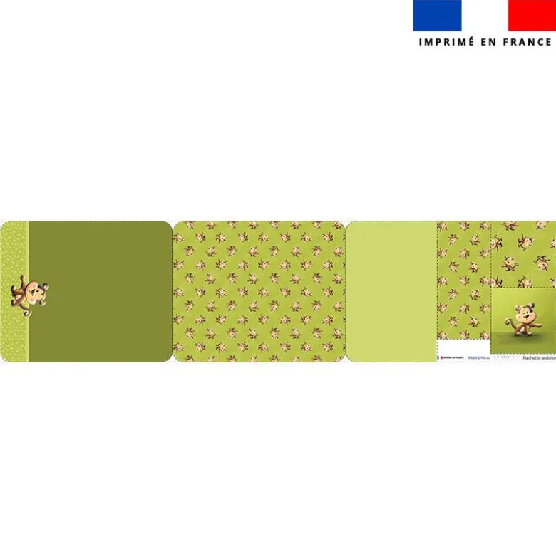 Kit pochette ardoise motif bébé singe - Création Stillistic