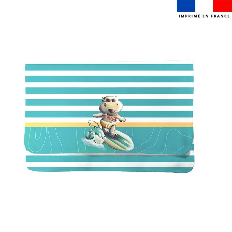 Kit pochette ardoise motif hippo surf - Création Stillistic