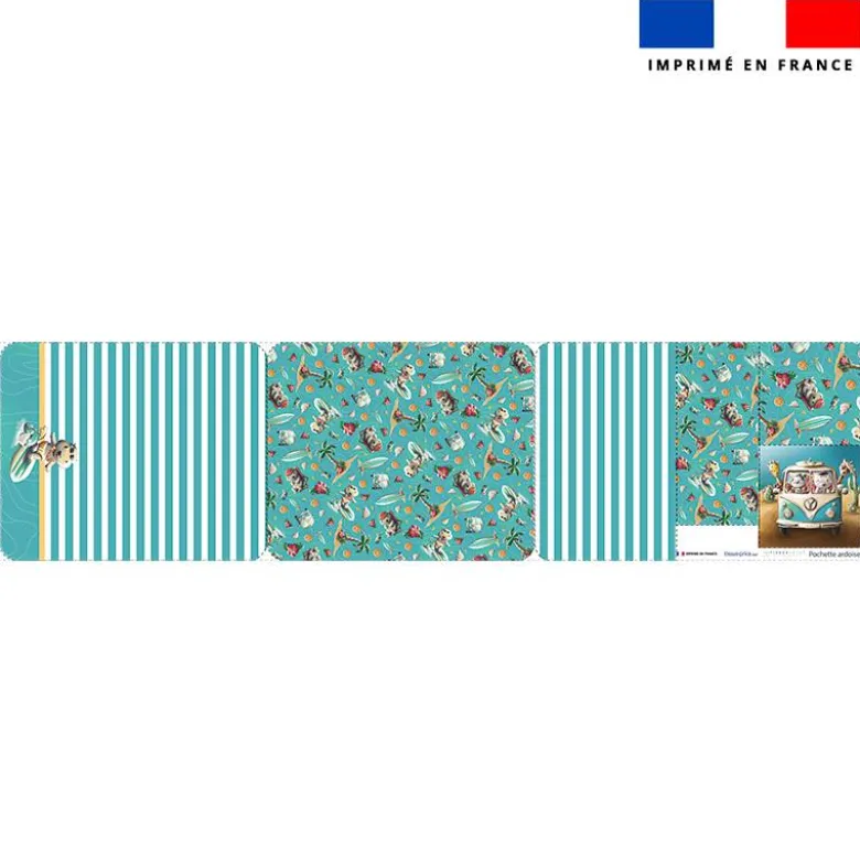 Kit pochette ardoise motif hippo surf - Création Stillistic