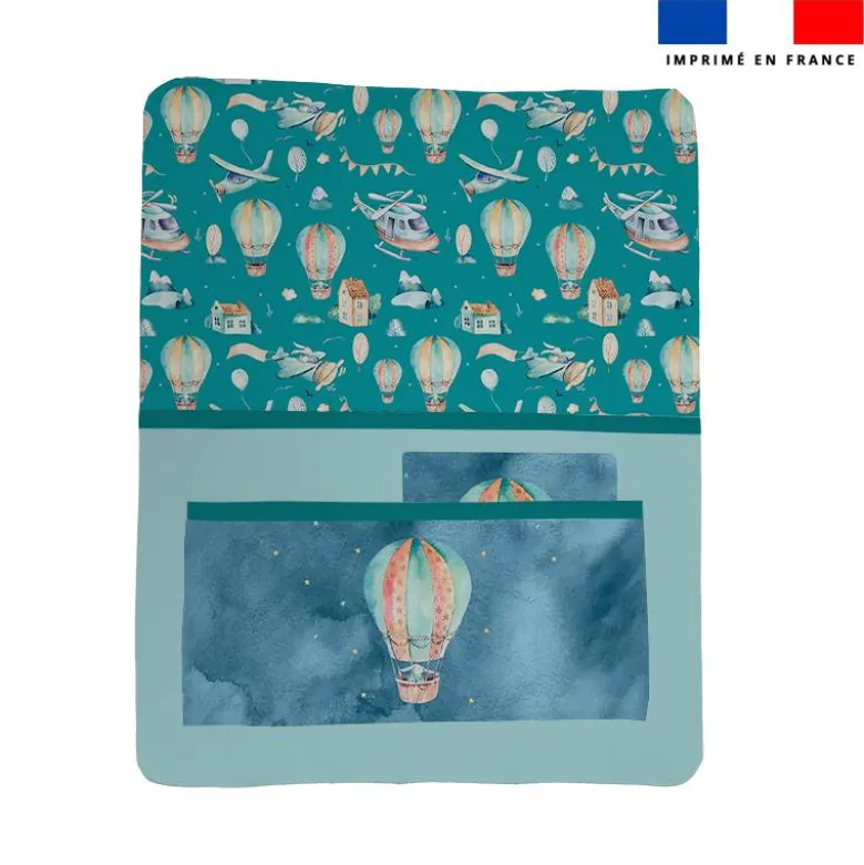 Kit pochette ardoise motif montgolfière aquarelle