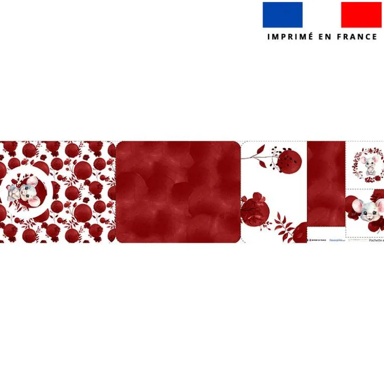 Kit pochette ardoise motif souris aquarelle