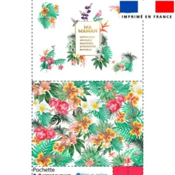 Kit pochette blanche motif acrostiche maman exotique