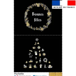 Kit pochette de noel motif bonnes fêtes or