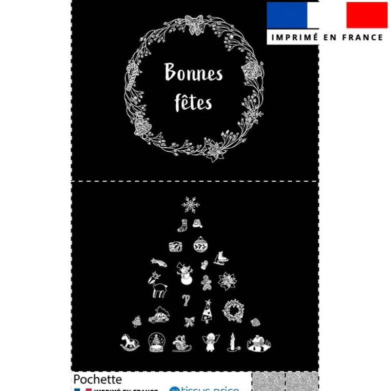 Kit pochette de noel motif bonnes fêtes