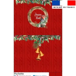 Kit pochette de noel motif couronne de Noel
