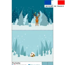 Kit pochette de noel motif forêt blanche