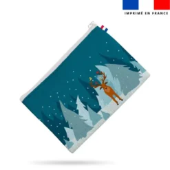 Kit pochette de noel motif forêt blanche