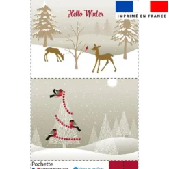 Kit pochette de noel motif hello winter