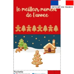 Kit pochette de noel motif pain d'épice