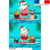 Kit pochette de noel motif papa noel en vacances