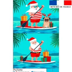 Kit pochette de noel motif papa noel en vacances