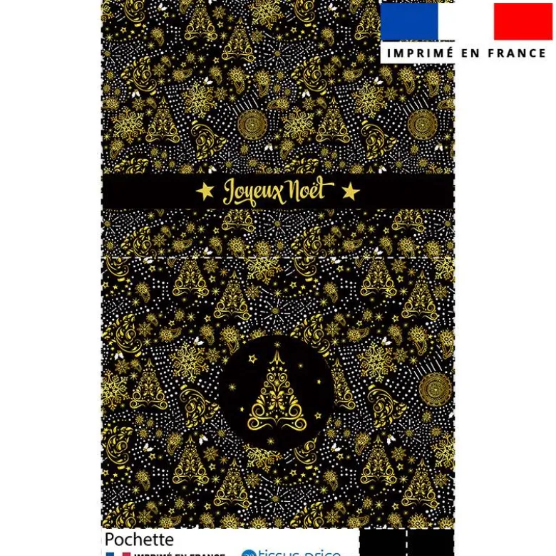 Kit pochette de noel motif sapin gold