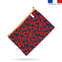 Kit pochette jean motif coquelicot