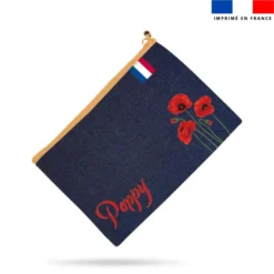 Kit pochette jean motif coquelicot