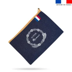 Kit pochette jean motif super maman art déco