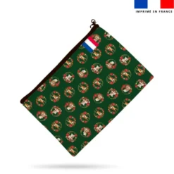 Kit pochette motif animaux couronne de noël vert - Création Stillistic