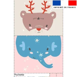 Kit pochette motif animaux pastel