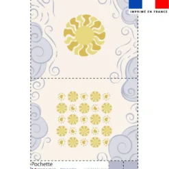 Kit pochette motif astro soleil et nuages - Création Lucie OBATON