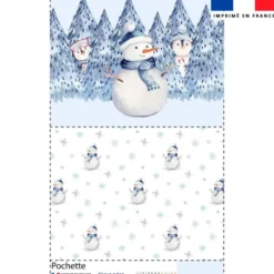 Kit pochette motif bonhomme de neige