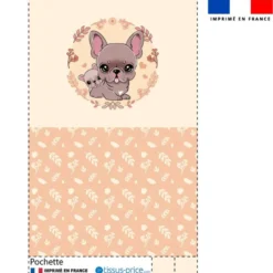 Kit pochette motif bouledogues d'automne - Création Jolifox