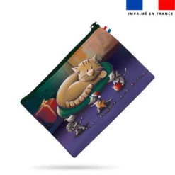 Kit pochette motif chat et souris de noël - Création Stillistic