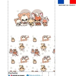 Kit pochette motif chien adorable - Création Jolifox