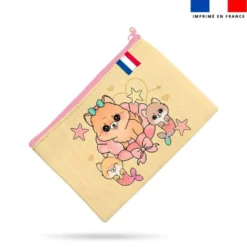 Kit pochette motif chien à la plage - Création Jolifox