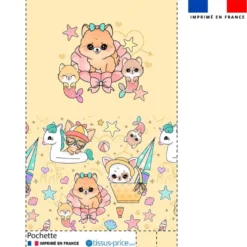 Kit pochette motif chien à la plage - Création Jolifox