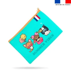 Kit pochette motif chien à la playa - Création Jolifox