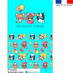 Kit pochette motif chien à la playa - Création Jolifox