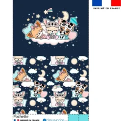Kit pochette motif chiens bonne nuit - Création Jolifox